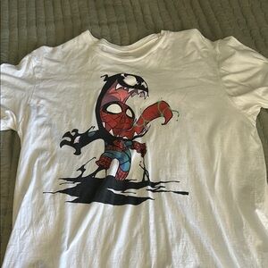 Marvel White and Red Short Sleeve Tee with Graphic Print